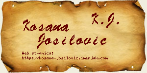 Kosana Jošilović vizit kartica
